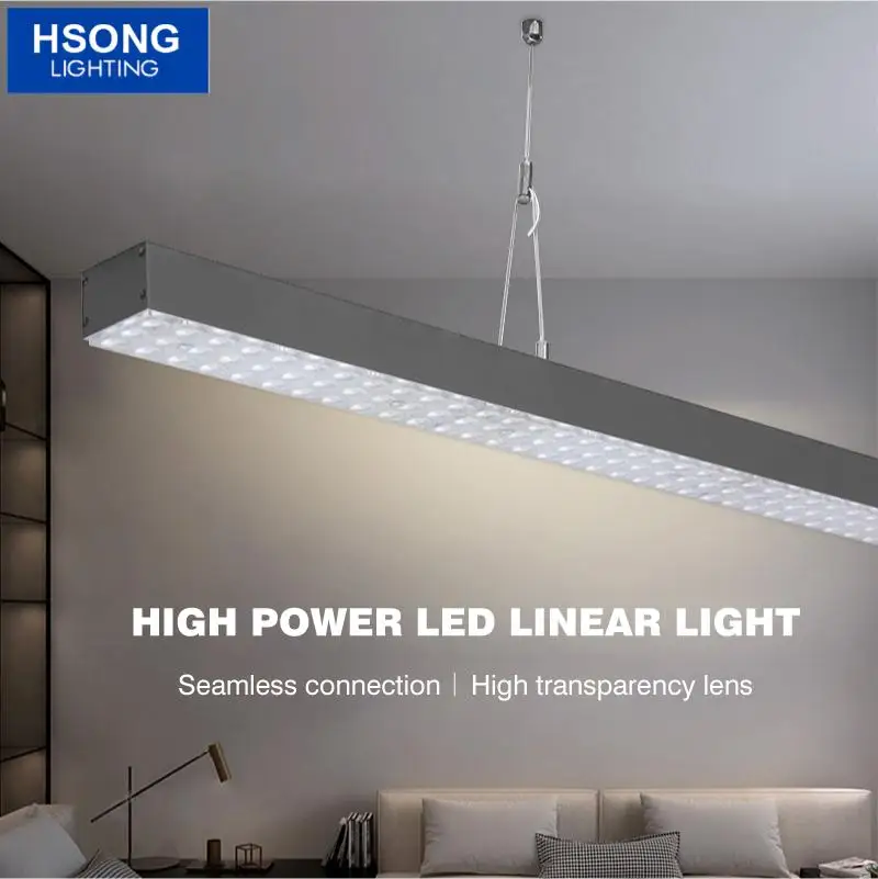 Top quality customize high lumens suspended 40w led linear batten light suspend aluminum profiles led lighting office lightings