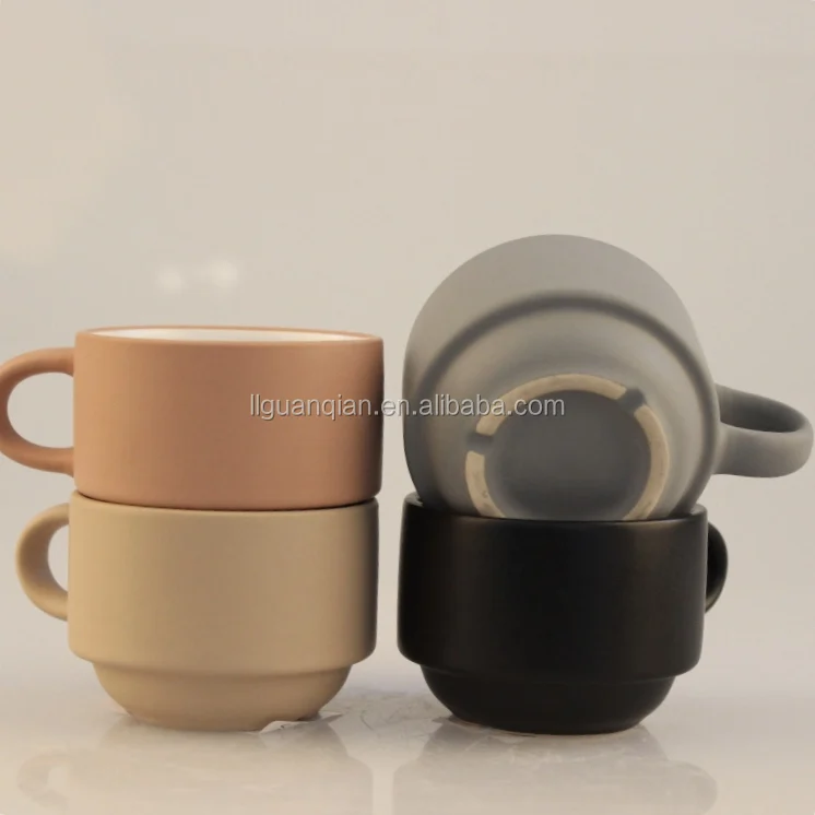custom stackable porcelain mug cup set with stand for home use