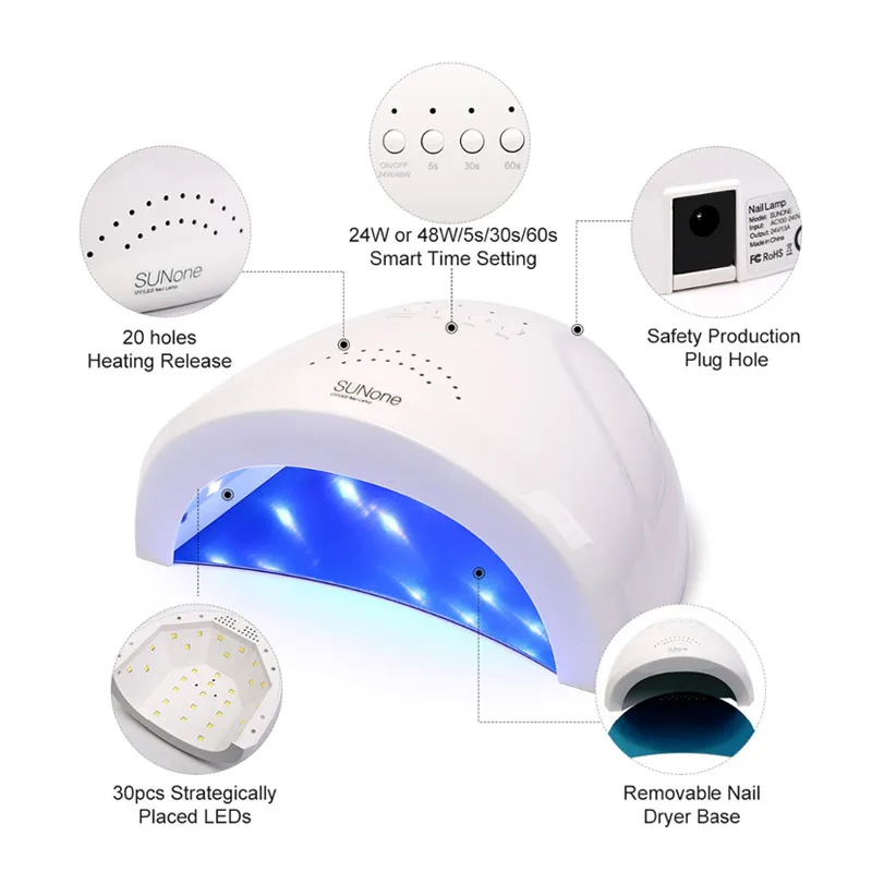 
Best SUNOne 48W led UV Lamp Nail Dryer for Nail Lamp for UV Gel Polish Tools Machine 