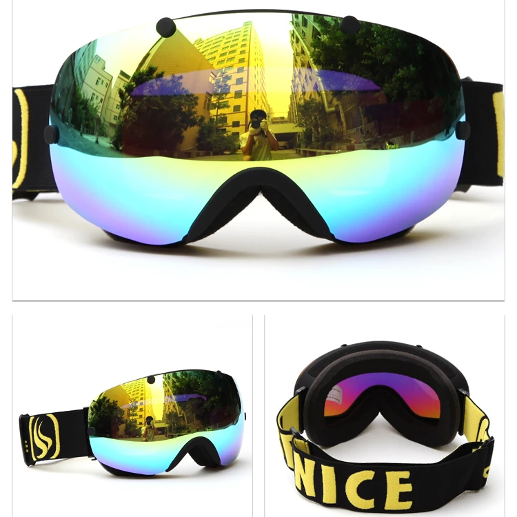 BE NICE Mix Color Full UV Protection Spherical Ski Snow Goggles SNOW - 2301
