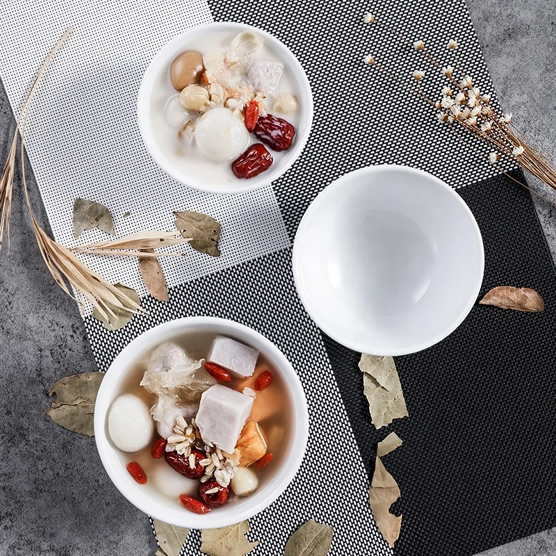 
Wholesale restaurant white ceramic rice bowl sets of dinnerware 