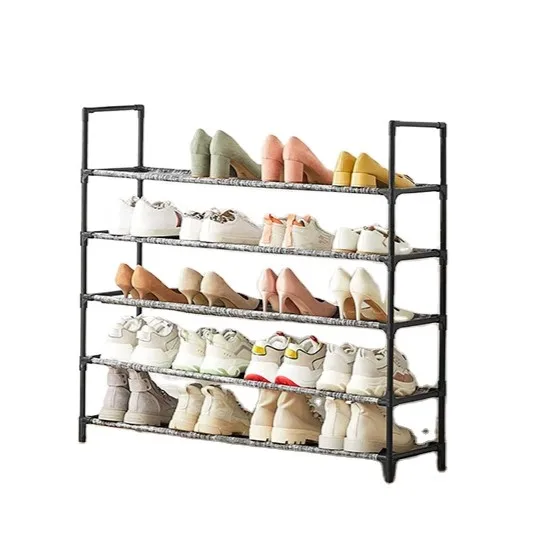 Modern Cheap price custom 5 tier metal frame non-woven shoe cabinet steel shoe racks for sale