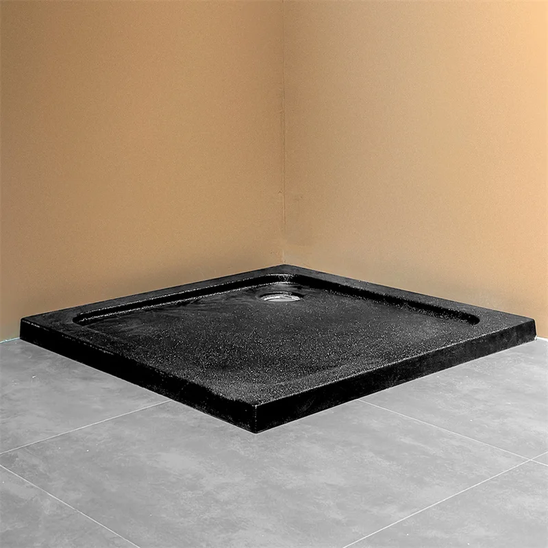 70x70 80x80 90x90 bathroom Lightweight pan shower base black flat acrylic stone shower tray