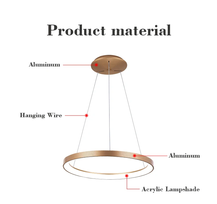Customized Modern Hanging Lights Smart Wifi Switch Circle Ring Chandelier Silver Pendant Light modern hanging lights