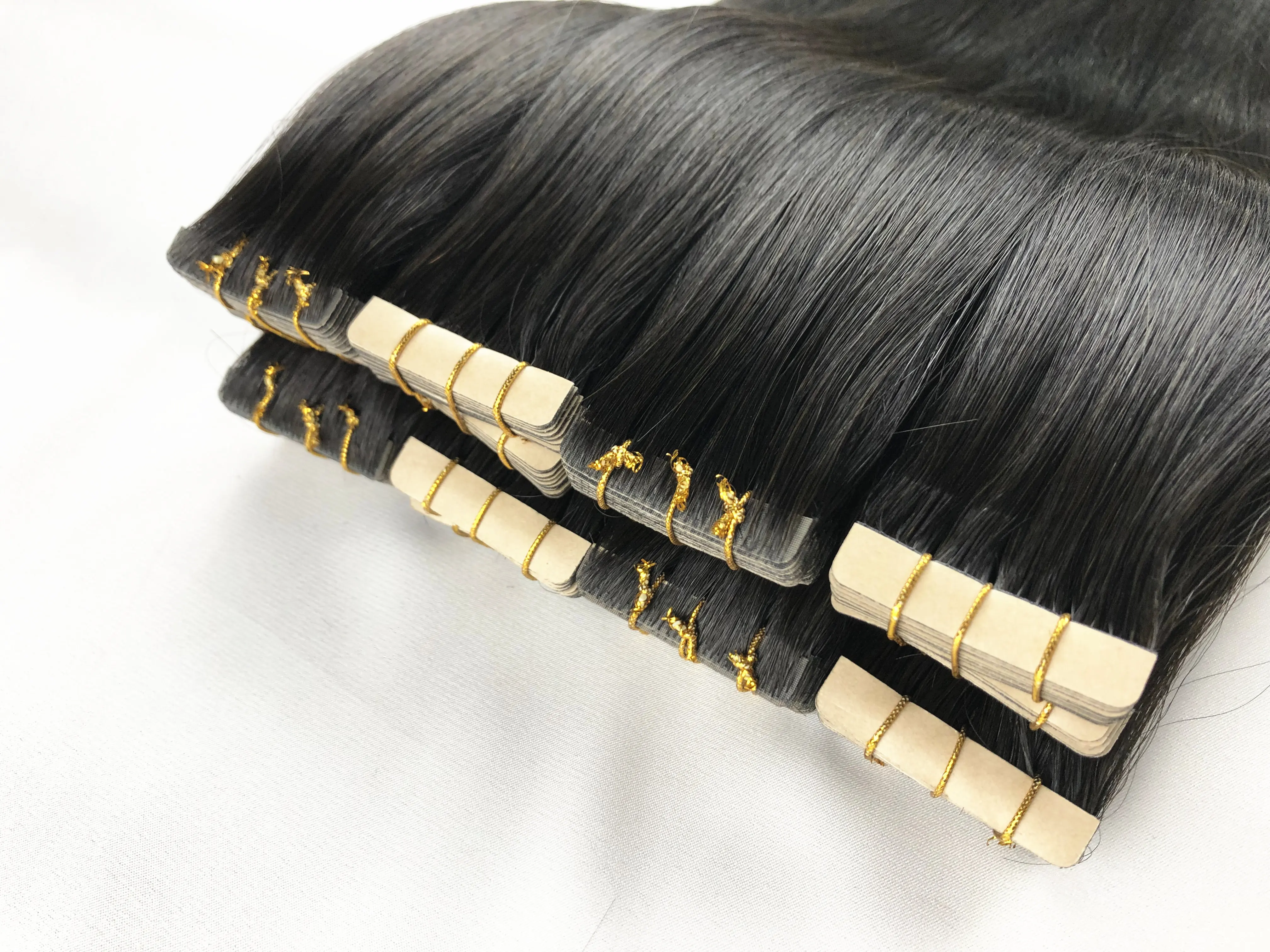 Plucharm Wholesale Price Virgin European 10A 12A Double Drawn Human Injection Tape in  Hair Extension
