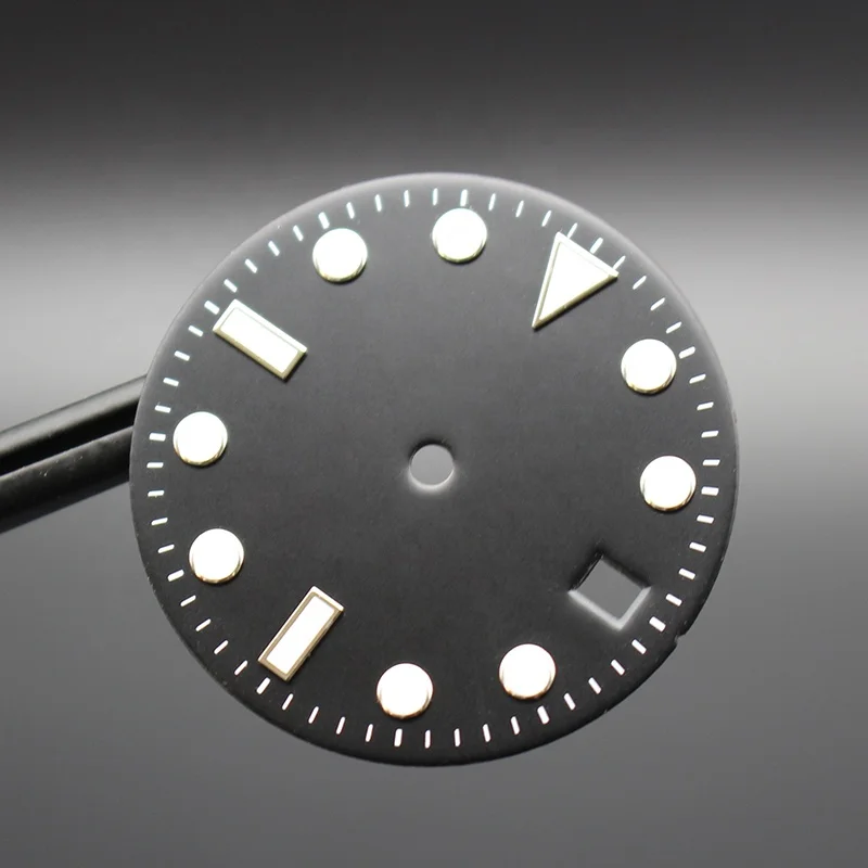 Mens Watches Parts Custom 28.5mm Dial C3 Green Luminous Fit Seiko NH35a ETA 2824 Miyota 8215 Movement