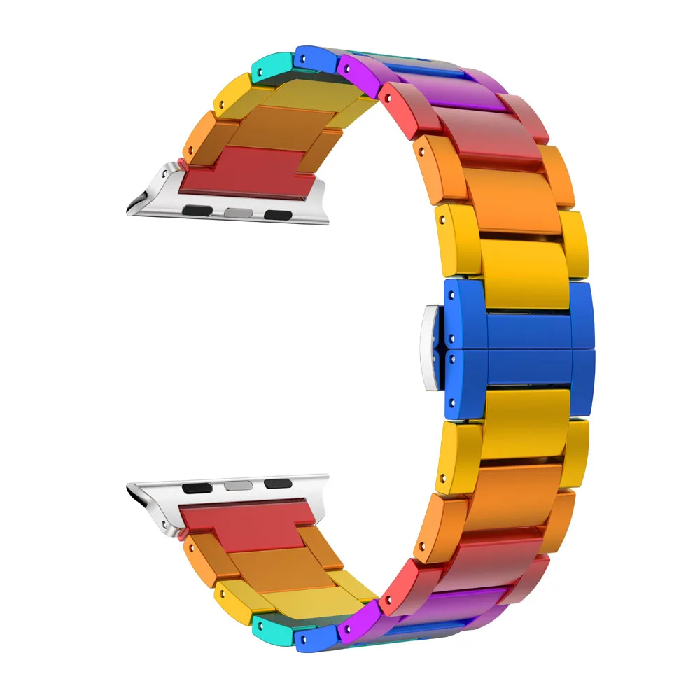 Разноцветные металлические ремешки для часов Apple Watch 44 мм 40 мм Series 5 Series 4