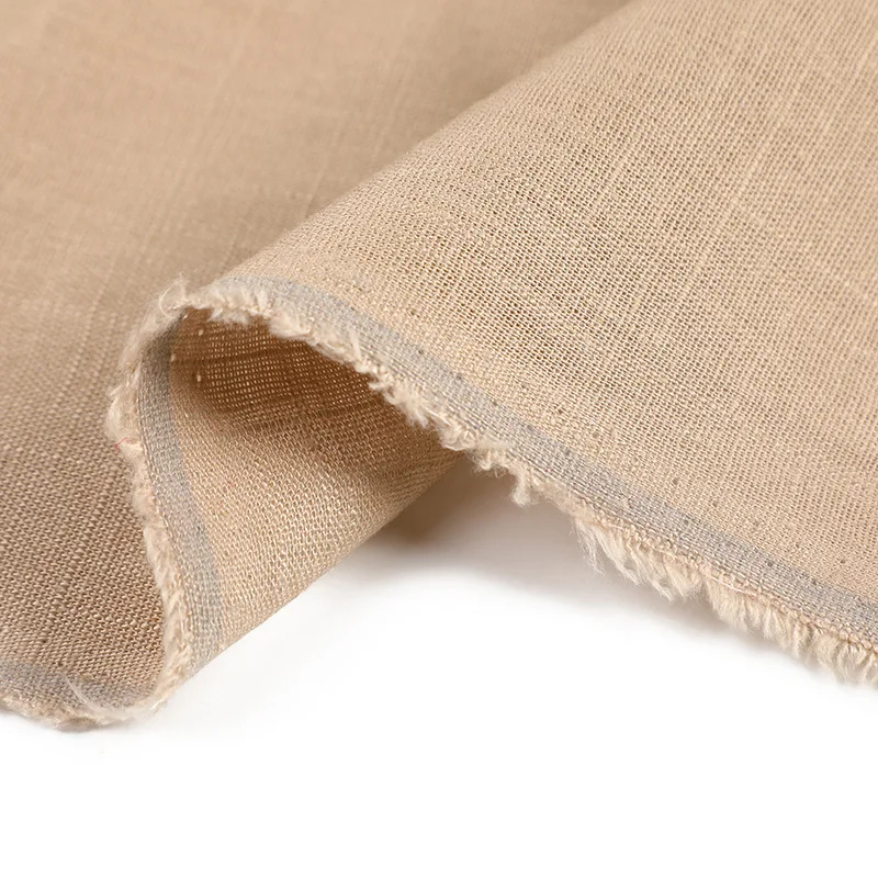 Cotton fabric plain linen 12 bamboo slubs thickened spring and autumn Hanfu wide-leg pants pants fabric