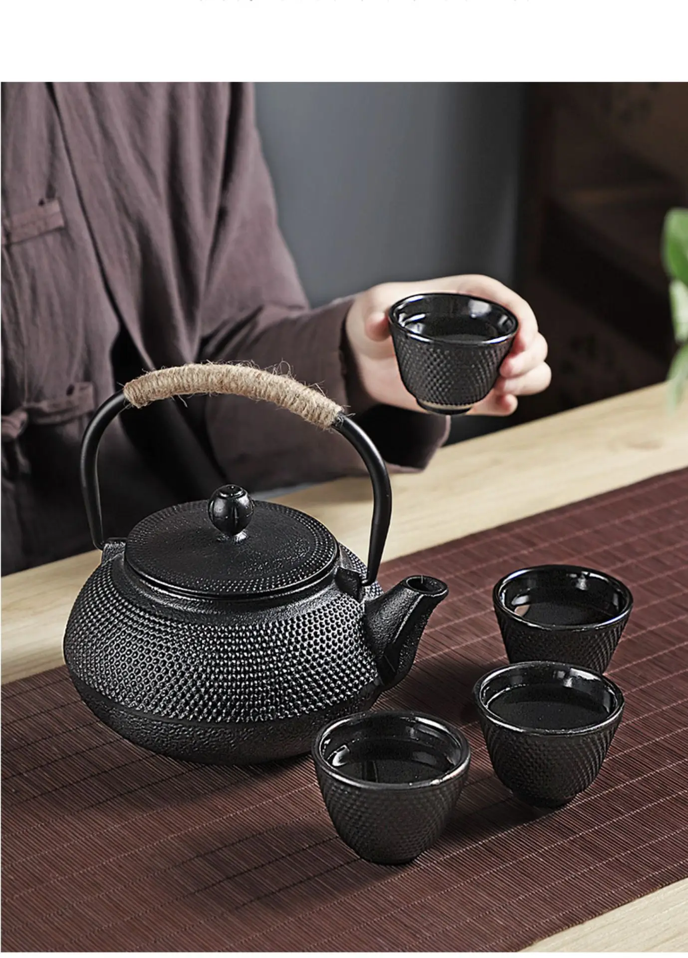 Japanese Teapot Durable Cast Iron Water Kettle Boiling Tea And Coffee Cast Iron Tea Kettle Camping With Stainless Steel Infuser
