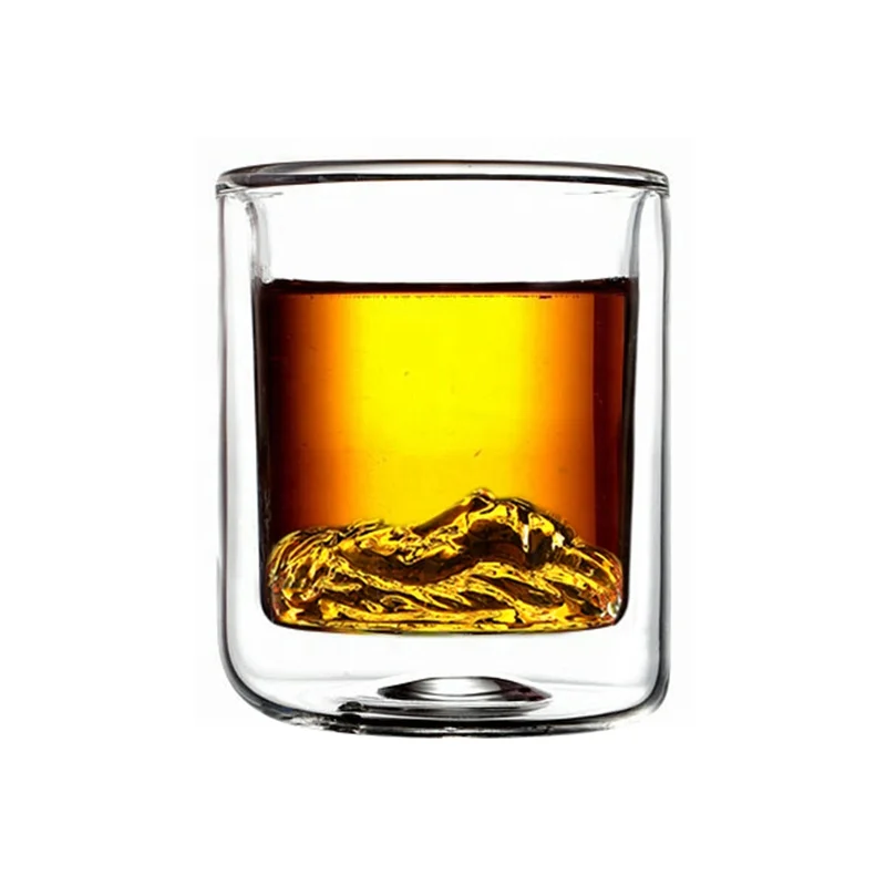 Creative lion head double cocktail glass, clear glass beer mug