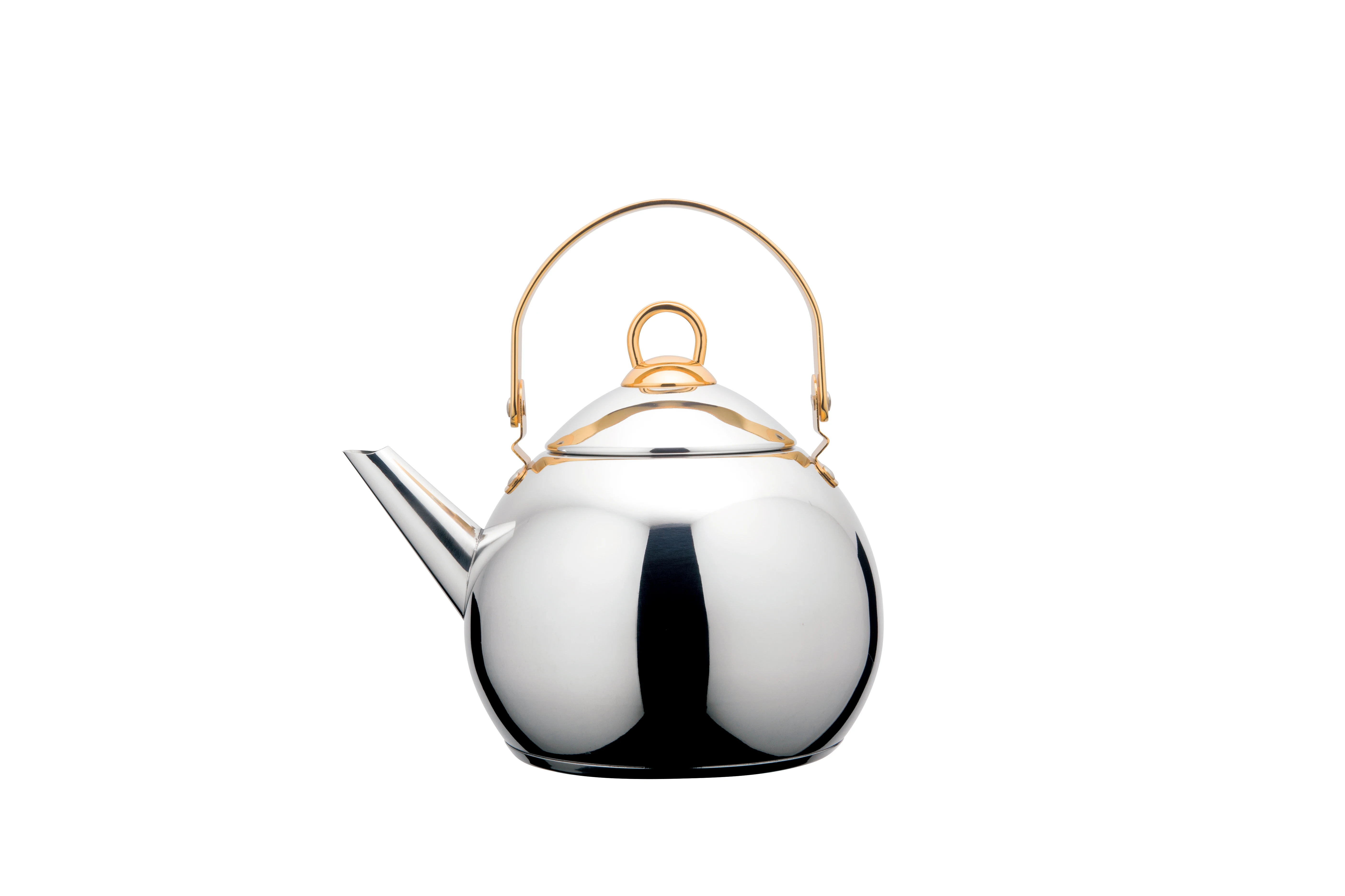 Заводская оптовая продажа облицованная полированная нержавеющая сталь дуговая ручка кухонный индукционный газовый круглый полированный чайник из нержавеющей стали