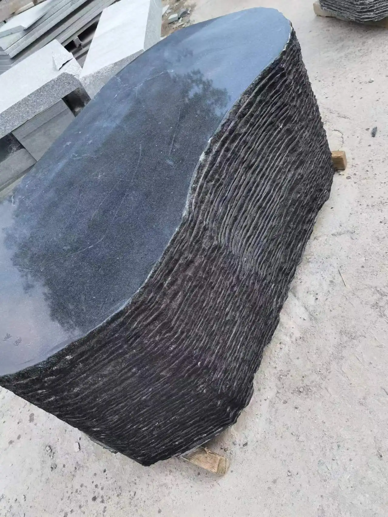 Polished China Black Sapphire Star Granite Slabs Tile Stair Step Customized Sizes