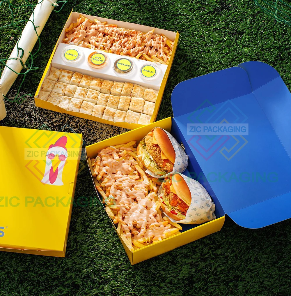 Takeout Korean Fried Chicken Nugget Fry Fast Dip Packaging Fast Food Containers Paper Lunch Box custom bakery boxes