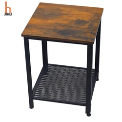 Wholesale Factory Price Contemporary Bedside Wood And Iron End Table Very Small Side Table