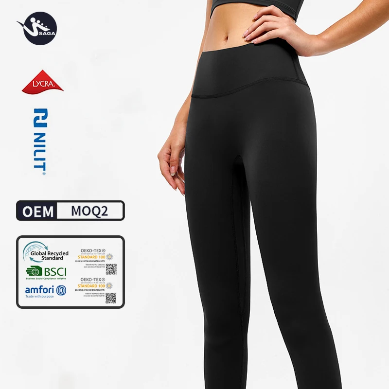 ECO Best selling durable using lycra yoga pants sports leggings with pocket two mile wear