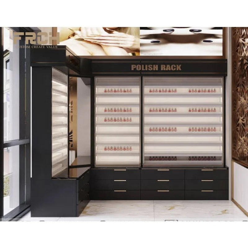 New Display Units for Nail Polish Cabinet Counter Shelf Display Store Floor Stand New Design