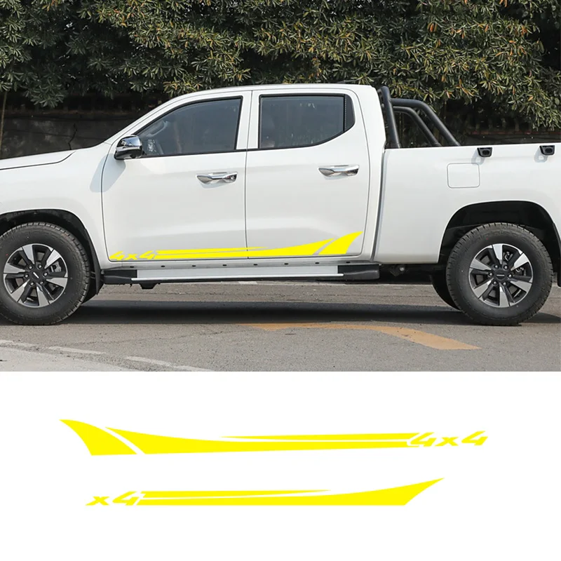 Nissan NAVARA NP300 D40 D23 D22 Car Stickers 2Pcs Door Side Stripes Graphic Vinyl Decals Pickup 4x4 Decoration Accessories