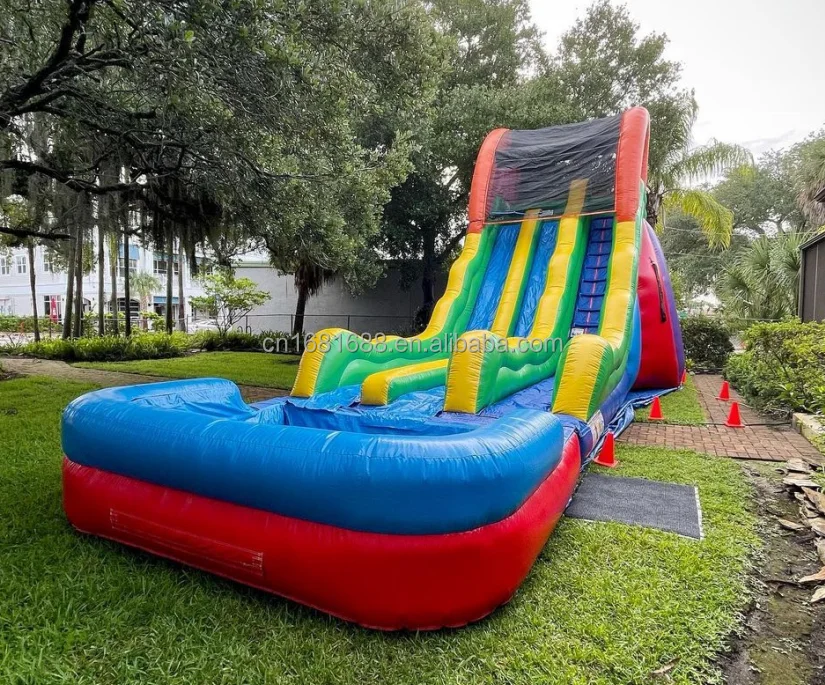 Big Used Slip N Water Slide Inflatable Adult Water Slide  Inflatable Slip n Slide Waterslide with pool