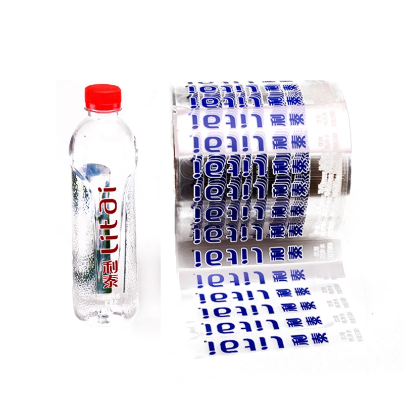 Eco Friendly Custom Plastic Water Bottle Stickers Label Transparent Pure Drinking Water Labels