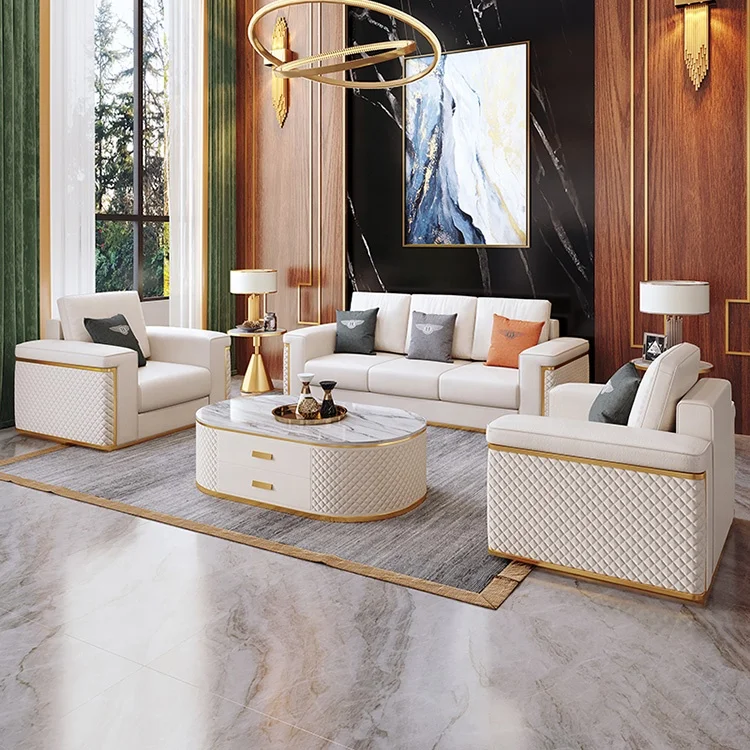 Italian Minimalism Classic Large L/U Shape leather or fabric Sofa For Living Room Furniture Upholstered sofa set make in factory