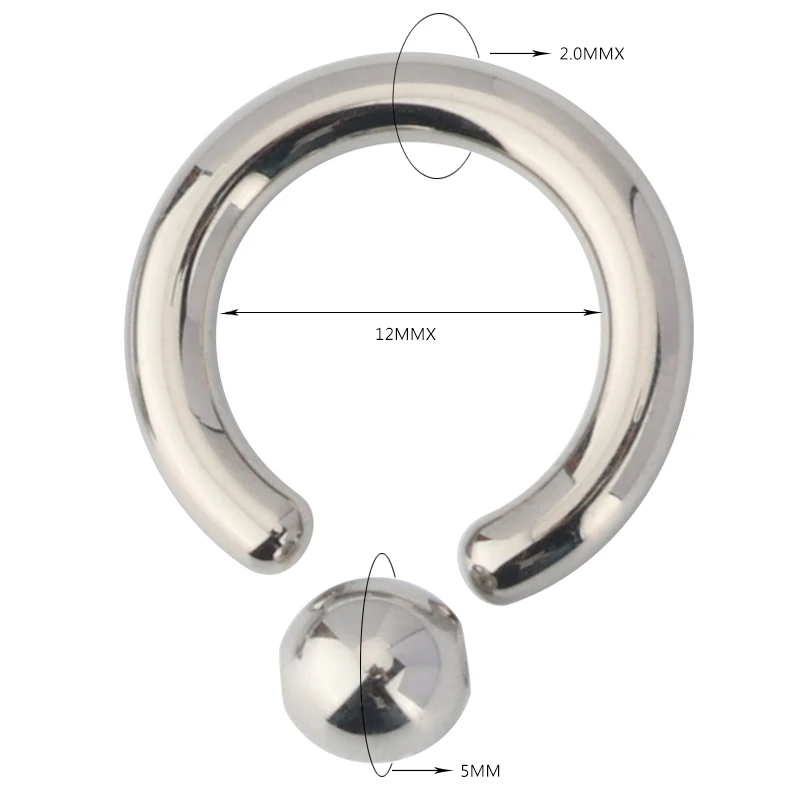 Wholesale G23 Titanium High Polished Captive Bead Rings Big Size CBR Hoop Rings Nose Ring Piercing Jewelry
