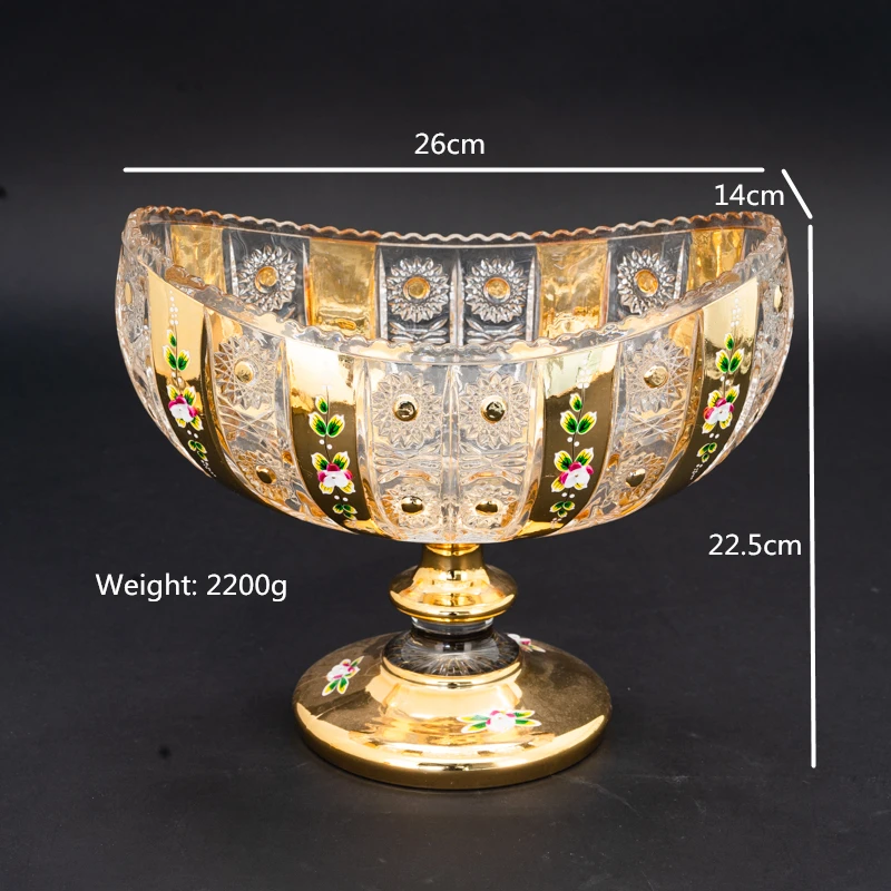 GOLDEN PAINTING GLASS BOWL