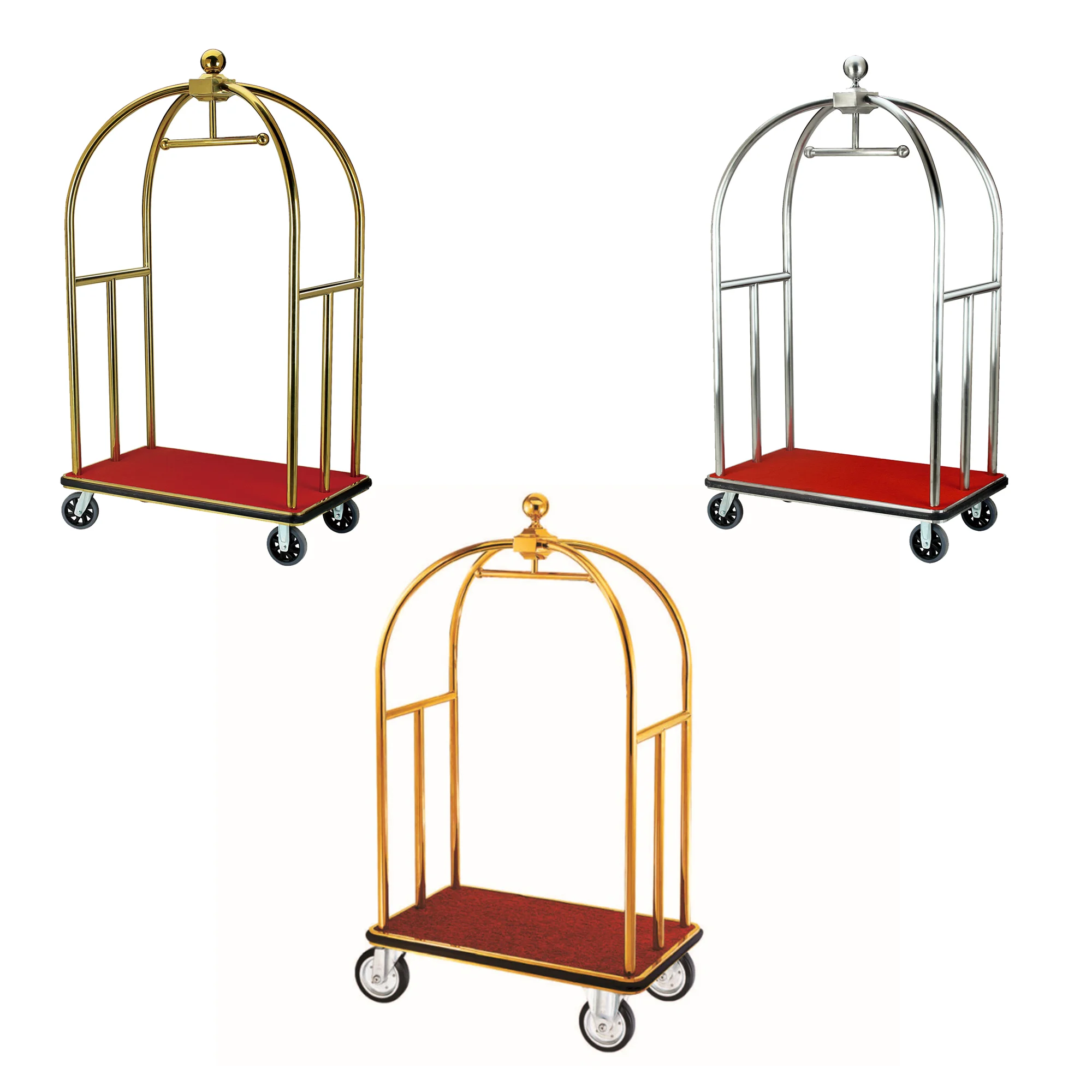 High Quality Luggage Cart For Hotel Luggage Trolley Cart Metal Push Luggage Carts Cheap Price
