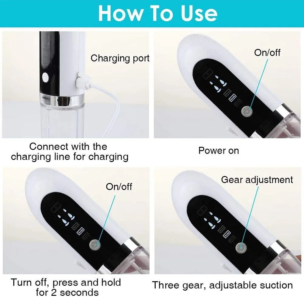 2022 Hot Sale White Beauty Face Acne Blackhead Removal Household Visual Pore Cleaner Black Head Meter