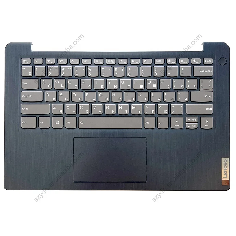 New Backlit RU Russian Keyboard For Lenovo IdeaPad 3-14ITL6 3-14ALC6 Palmrest TouchPad Upper Cover Case With Loudspeaker Blue