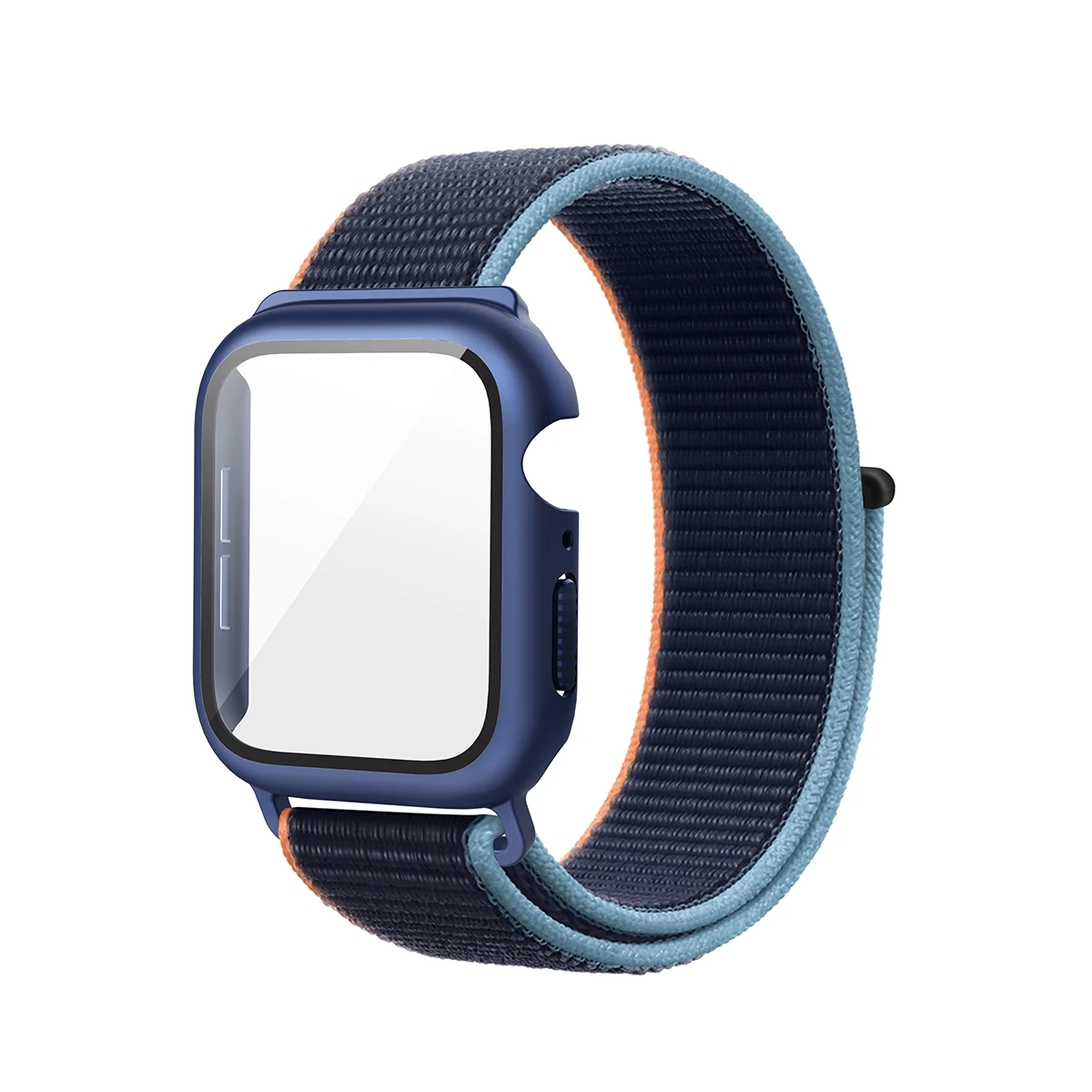 Новинка 2021, Модный чехол + нейлоновый ремешок для наручных часов Apple iWatch 7 series, 41 мм, 45 мм