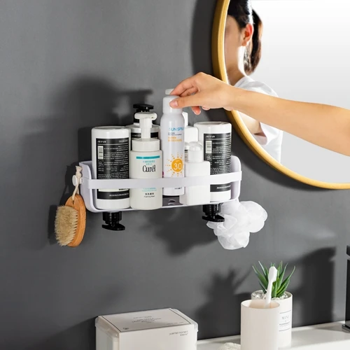 Durable Without Falling Off Wall Drain Corner Bathroom Rack Shelf