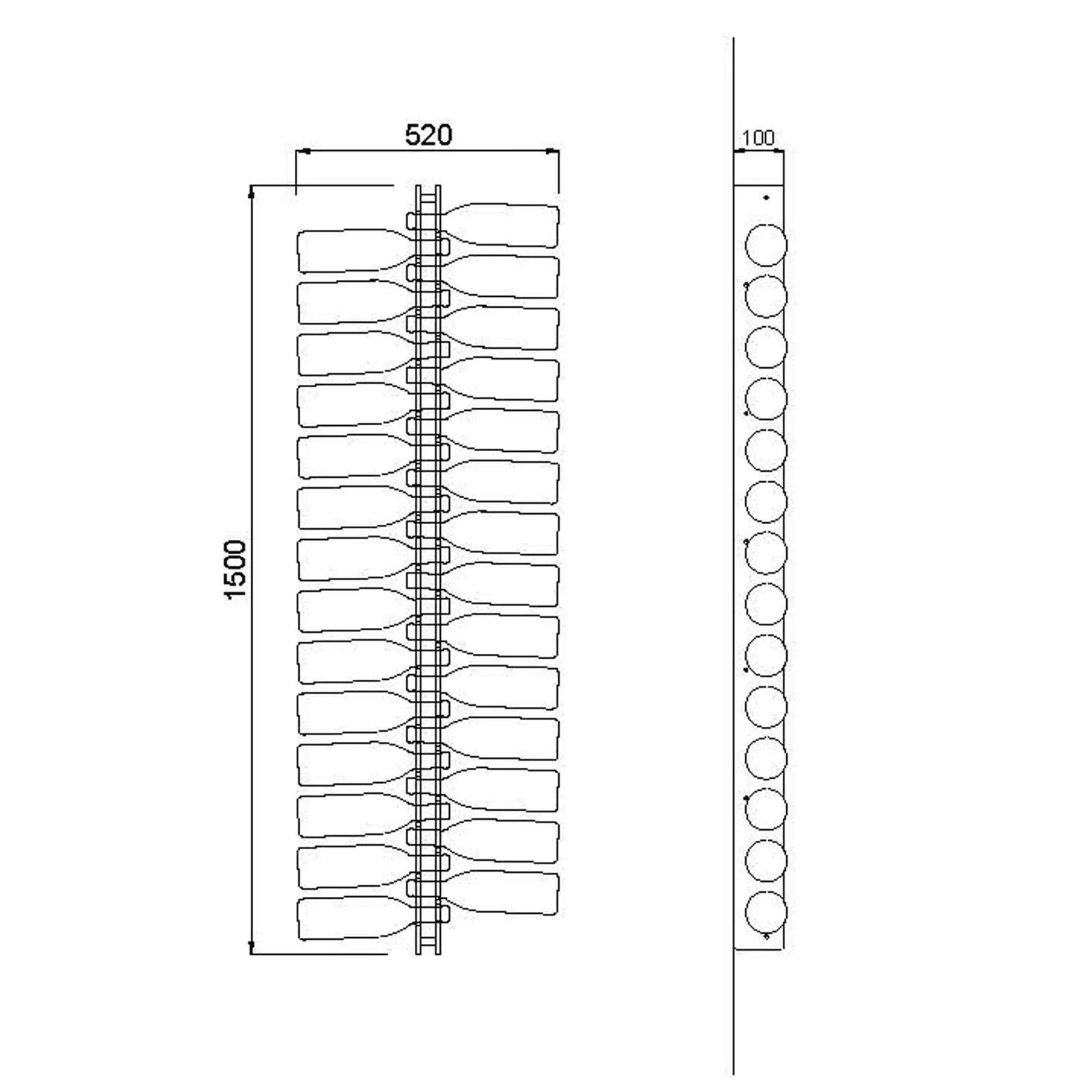 Wall Mounted Metal Black Wine Shelf Bottle Stand Bottle Holder China Factory Sale PMMA Plexiglass Wine Rack