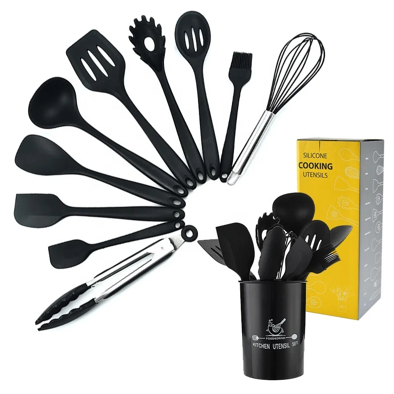 Best seller home kitchenware silicone spatula spoon set non-stick cooking tools silicone kitchen utensils
