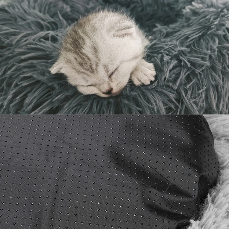 Direct Deal Dog Cat Nest Pet Kennel Modern Soft Plush Round Pet Donut Bed with Anti Skid Base cama para mascotas