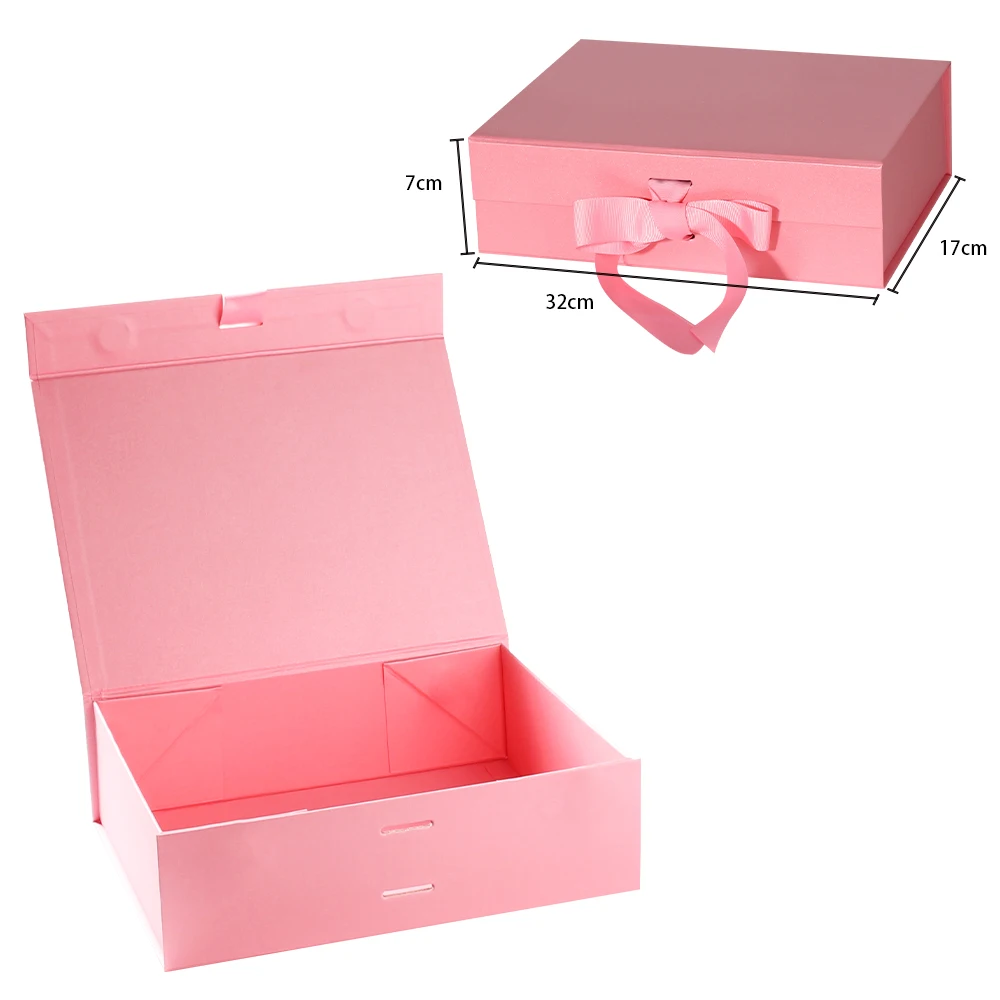 Luxury Design Custom logo Small Gift Box Magnet Foldable Color Gift Box Folding Paper Packaging Boxes With Ribbon