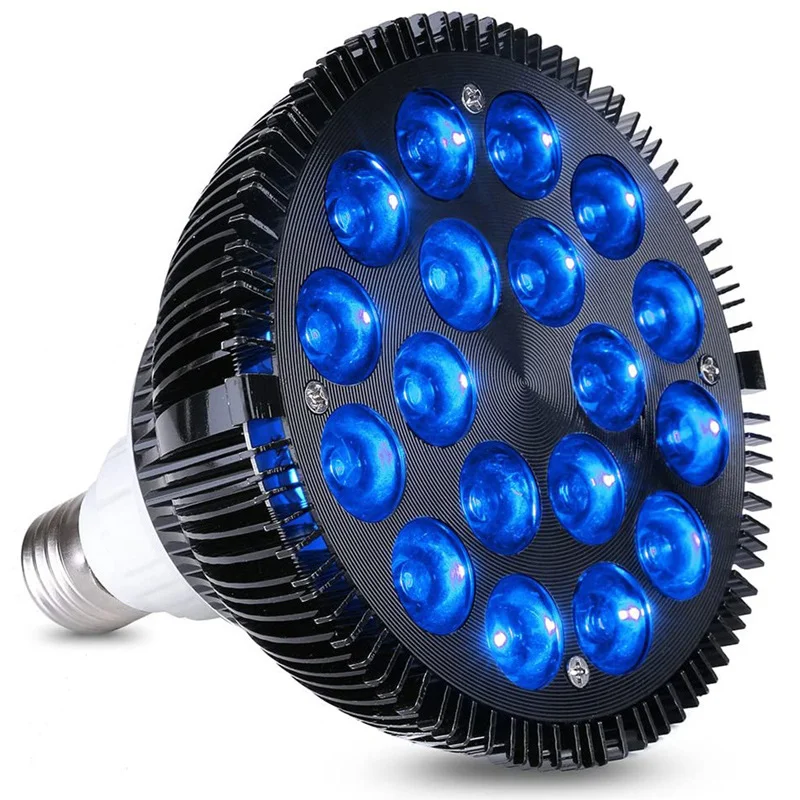 E26/27 LED Aquarium Lights Bulb 18/54W Blue 450nm 460nm Fish Tank Lamp PAR38 Tank Coral Reef Light