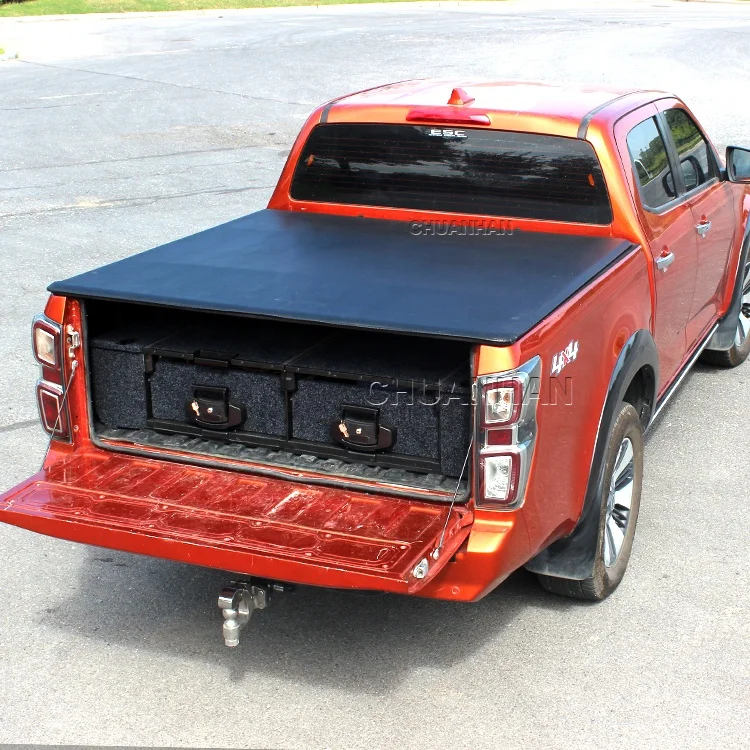 Truck Bed Tonneau Cover Soft Roll Up Vinyl Tri Fold hilux Tonneau Cover for Ford F150 raptor ranger Dodge Ram