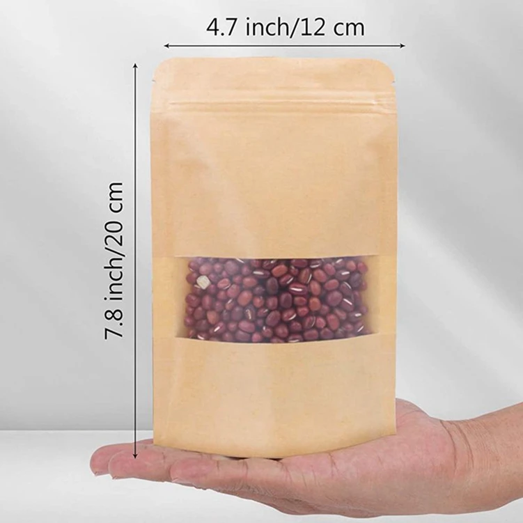 Wholesale Custom Biodegradable Food Grade Bakery Bread Loaf Packaging Kraft Paper Bag with Window