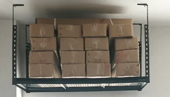 Garage overhead storage rack adjustable organization system ceiling storage platform