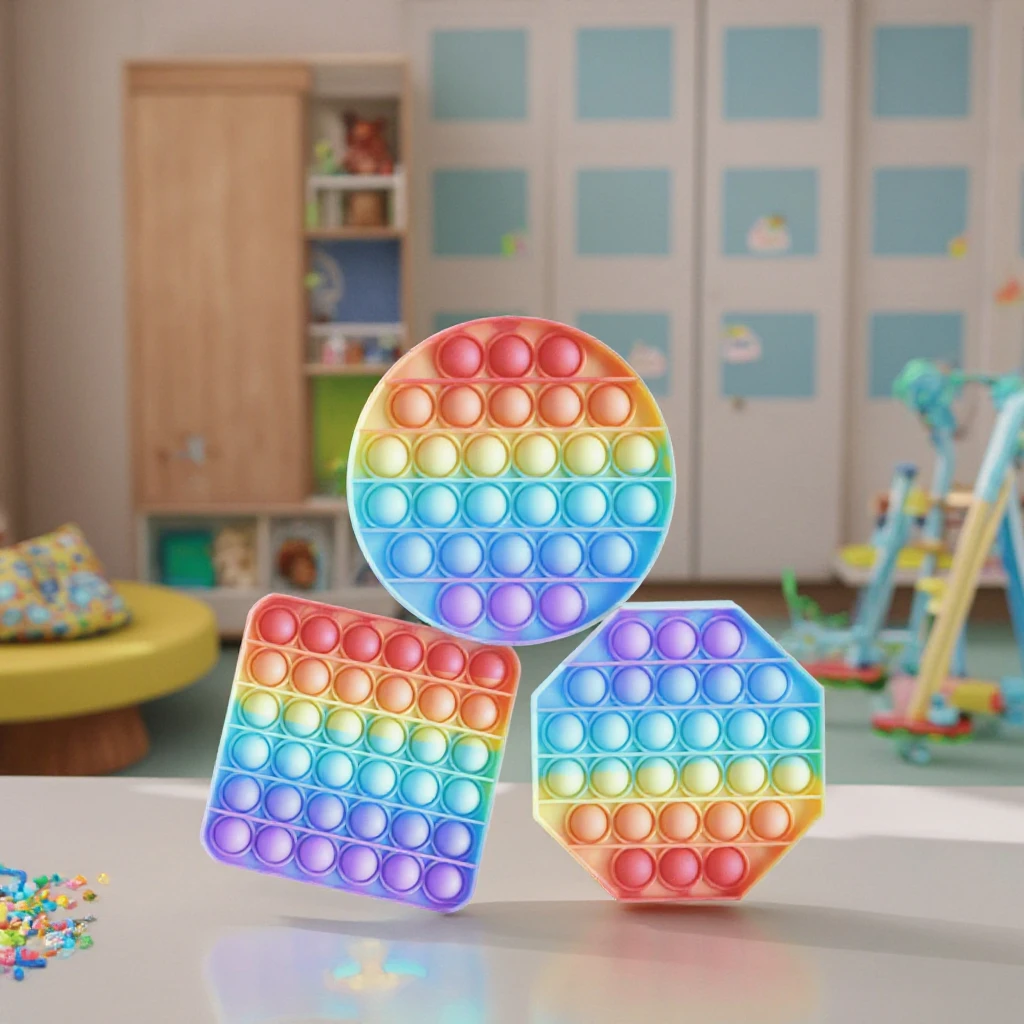 Hot Sale Silicone Push Bubble Pop Stress Toy Round Educational Anti-Stress Sensory Relief for Children Funny & Fun
