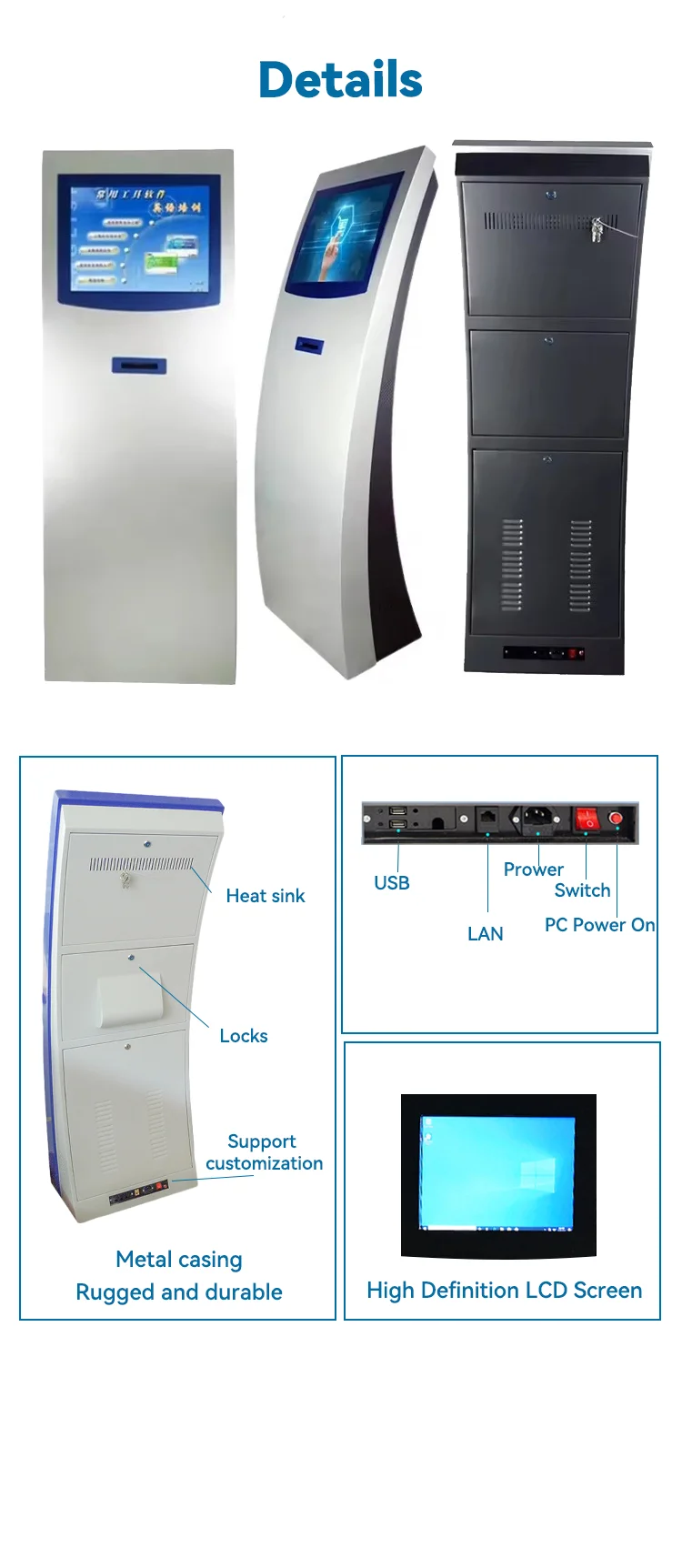 Bank Hospital Self-service Touch Screen Queue Ticket Management System Token Number Queuing Kiosk