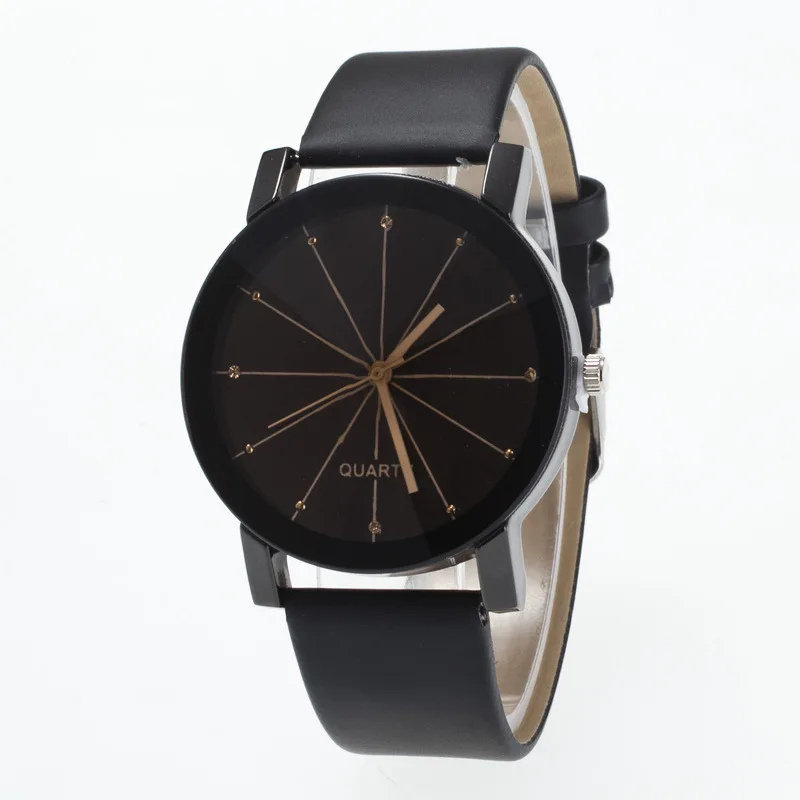 Fashion Rhombus Convex Surface Quartz Watches Leather Strap Student Watch Simple Couple Watch