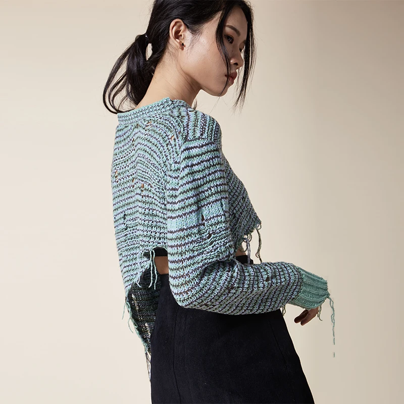 
Amazon Supplier 2021 Women Spring Sweater Fashion Long Sleeve Knitted Round Neck Women Sweater Ladies Spring Sweater 