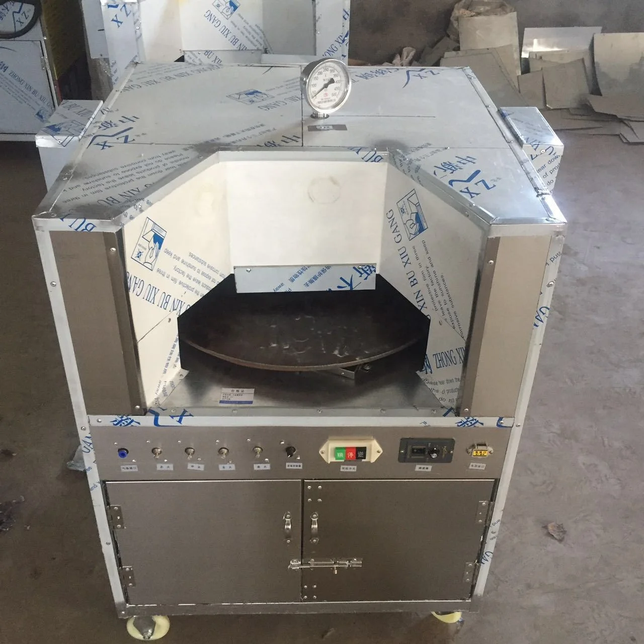 High efficiency Gas type automatic rotating biscuit baking machine/commercial stainless steel pizza pancake furnace oven