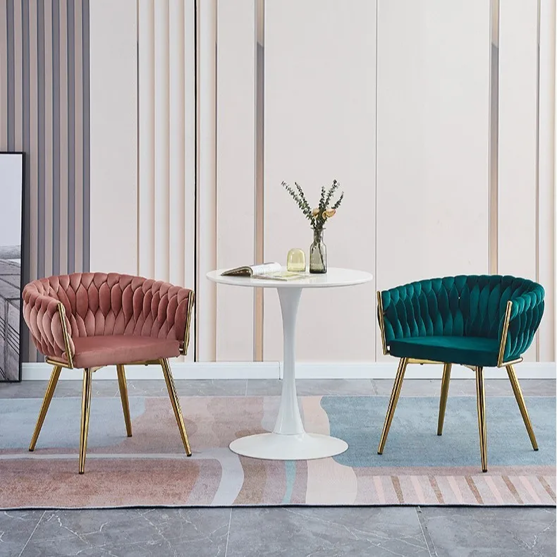 Wholesale Modern Nordic Luxury Metal Gold Fabric Velvet Dinning Room Home Furniture Restaurant Dining Chairs with metal legs