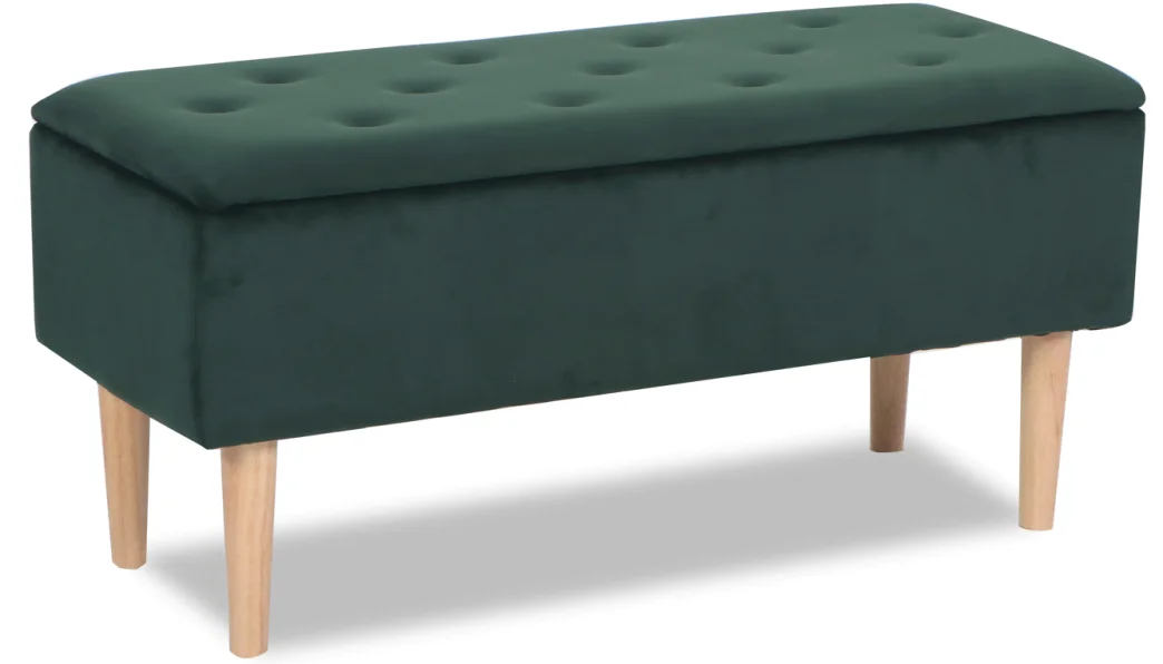 2022 fashion hot selling velvet or pu leather covered living room ottoman with storage function modern bench