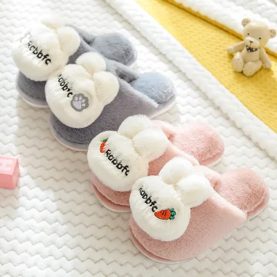 Manufacturer Hot Winter Children Shoes Cute Animal Indoor Plush Slippers For Kids