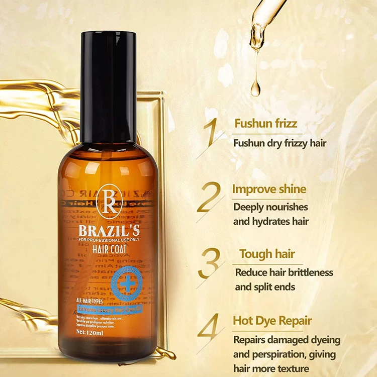 Factory Wholesale Organic Leave-in Heat Protectant Moisturizing Anti-frizz Gloss Moroccan Hair Treatment Oils