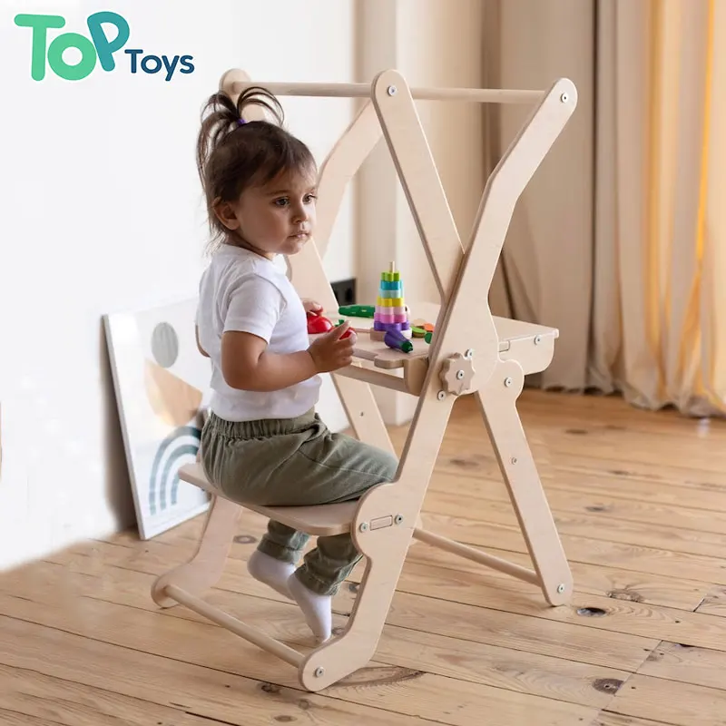TOP Adjustable Montessori Learning Tower Assistant Tower Kitchen Helper Tower Toddler Kitchen Stool For Children