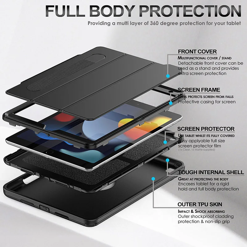 TPU bumper rugged shockproof case for iPad 10.2 inch 2021 iPad 10.2 9th Generation 2021 universal case